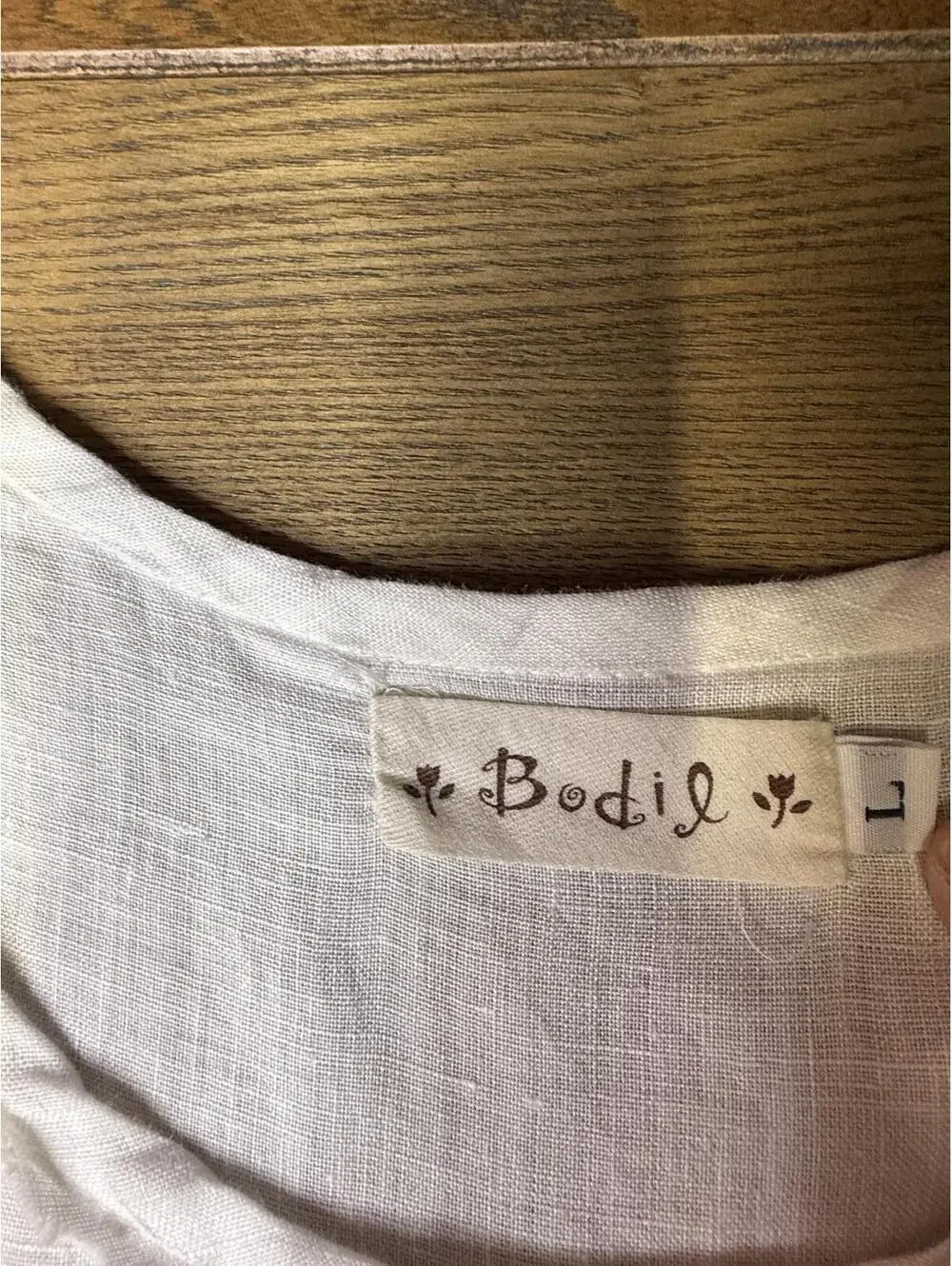 DESIGNER BODIL LINEN WHITE  BLOUSE - L - Picture 4 of 8
